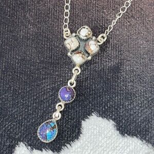 Wild Horse Jasper, Magnesite, and Purple Mojave 925 Necklace NWOT